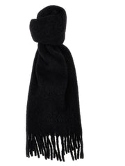 Women's Black Alpaca Leather Scarf