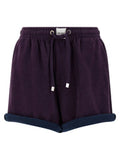 Women's Purple Cotton Bermuda Shorts