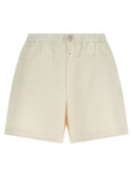 Women's White Polyester Bermuda Shorts