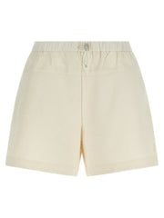 Women's White Polyester Bermuda Shorts
