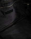 Black White Striped Polyester Drawstring Backpack Men Bag And Nylon Pp Calf