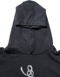 Men's Black Anchor Print Hooded Sweatshirt Sweater Cotton Clothing