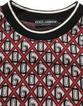 Men's Red Logo Cotton Jacquard Sweatshirt Sweater Polyester Elastane Clothing
