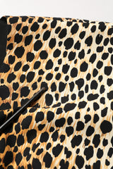 Women's Brown Leopard Print Silk Sheath Midi Dress Elastane