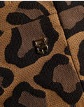 Women's Brown Leopardprint Flared A-Line Mini Dress Polyester Nylon Cotton