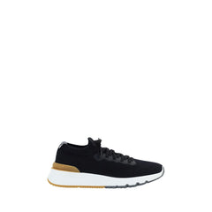 Men's Black Cotton Athletic Sneakers