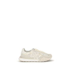 Women's Beige Calf Leather Bos Taurus Sneakers