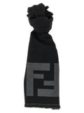 Men's Black Virgin Wool Scarf