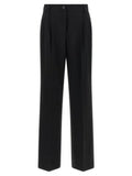 Women's Black Virgin Wool Casual Pants