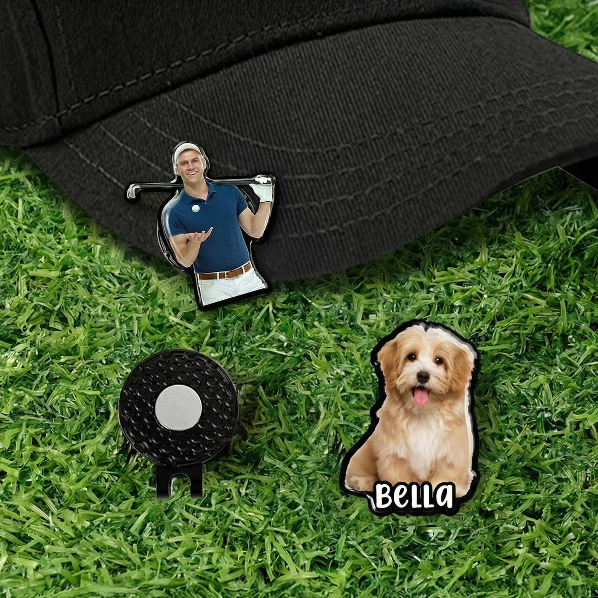 Marcador de Bolas de Golf Personalizado con Foto Clip Magnético para Sombrero con Nombre Uso en Cancha Cumpleaños Día de Juego Regalo para Amante del Golf