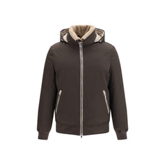 Men's Brown Polyamide Shell Jacket Clothing
