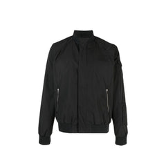 Men's Black Polyester Bomber Clothing