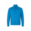 Men's Blue Cotton Full-Length Jacket Clothing