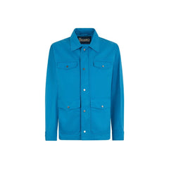 Men's Blue Cotton Shell Jacket Clothing