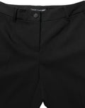 Women's Virgin Wool Stretch Trousers Black Silk