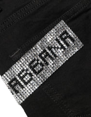 Women's Black Grace Rhinestone Highwaist Denim Jeans Cotton Elastane Clothing