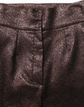 Dolce & Gabbana Metallic High-Waist Tapered Trousers — Brown