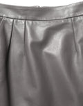 Dolce & Gabbana Leather High-Waist Pencil Cut Skirt — Gray