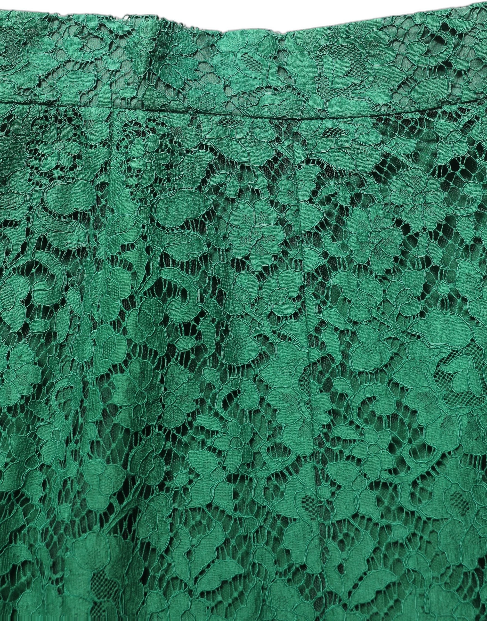 Dolce & Gabbana Lace High-Waist Mermaid Skirt — Green