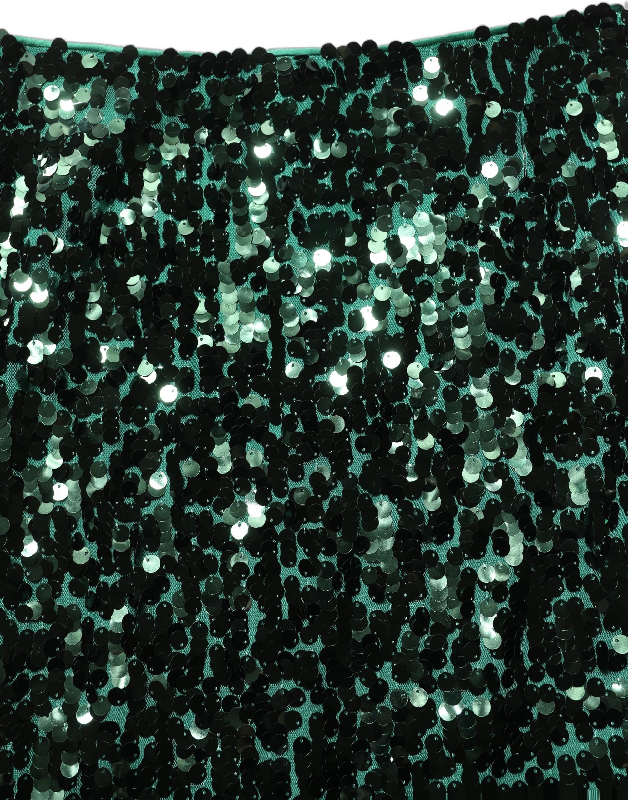 Dolce & Gabbana Sequin High-Waist Pencil Cut Skirt — Green