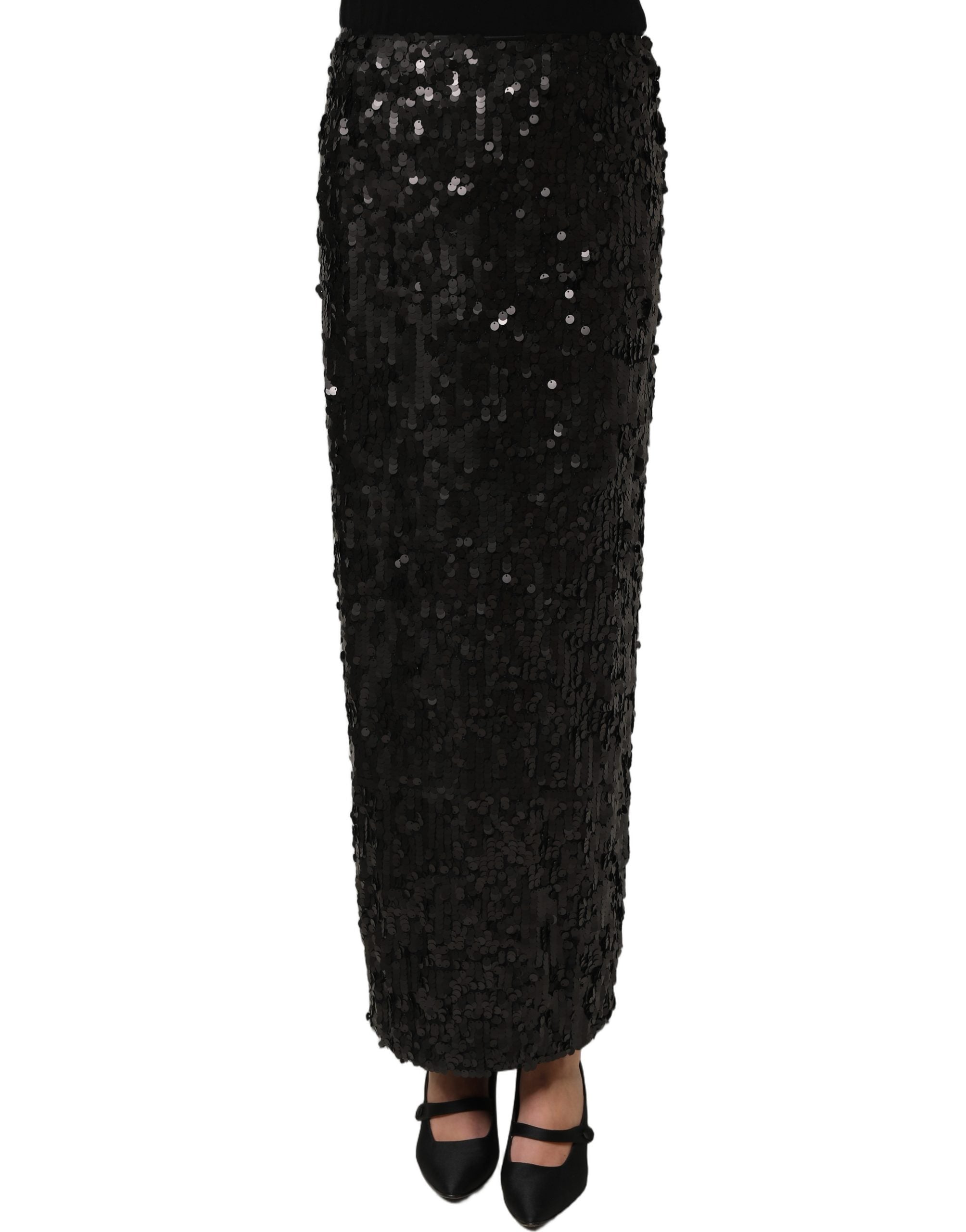 Dolce & Gabbana Sequin Pencil Skirt — Black