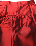 Dolce & Gabbana Silk Satin Bubble High-Waist Skirt — Red