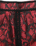 Dolce & Gabbana Floral Jacquard Lace-Trim Skirt — Red