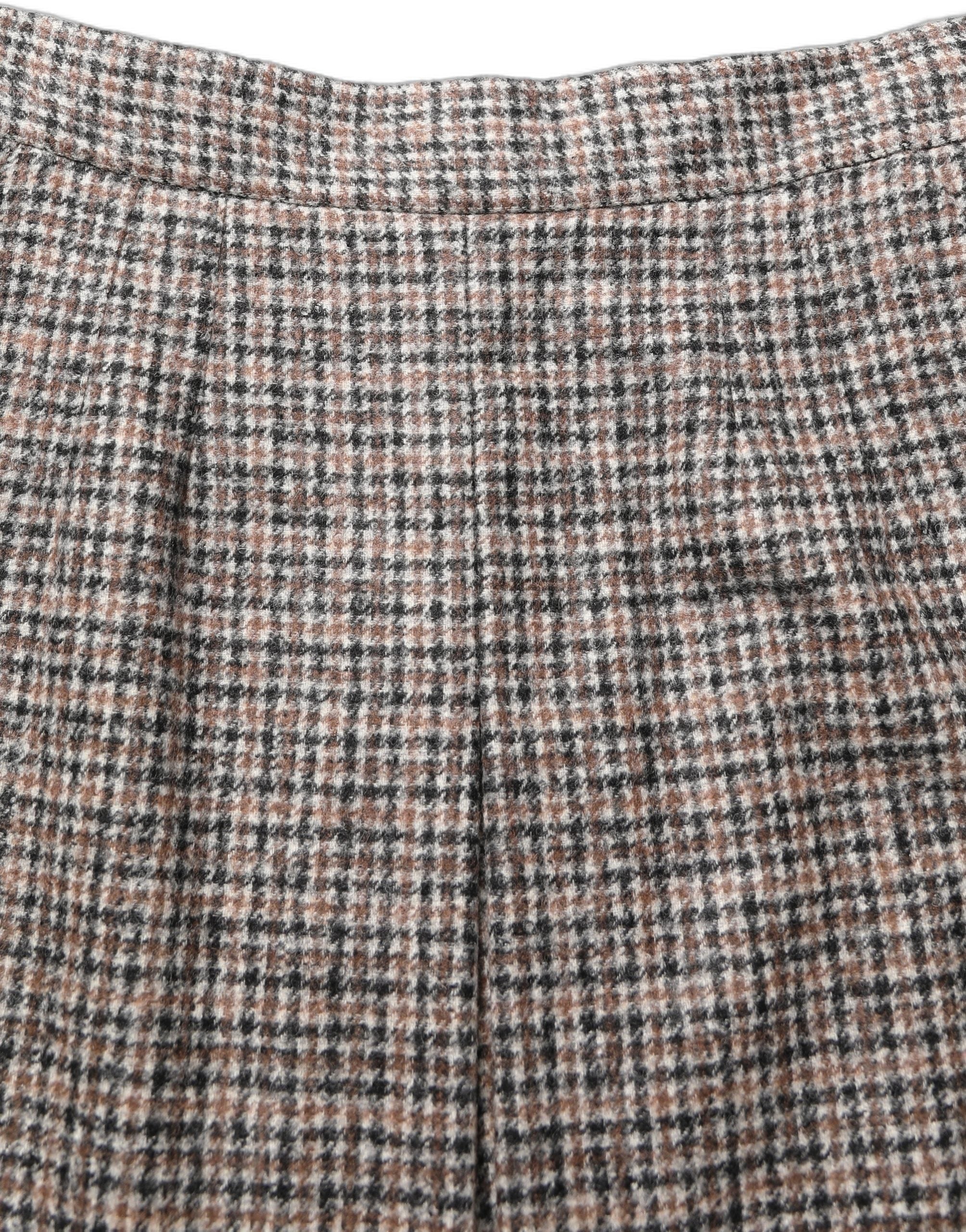 Dolce & Gabbana Tweed High-Waist A-Line Mini Skirt — Brown