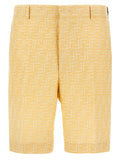 Men's Bicolor Linen Bermuda Shorts