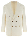 Men's White Silk Blazer Clothing
