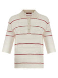 Women's White Silk Polo Shirt