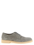 Men's Gray Leather Oxfords And Derbies Shoe