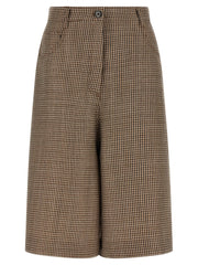 Women's Brown Virgin Wool Bermuda Shorts