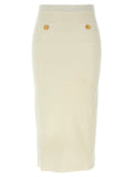 Women's White Wool Midi Skirt