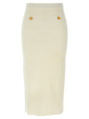 Women's White Wool Midi Skirt