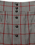 Dolce & Gabbana Checkered High-Waist A-Line Skirt — Gray