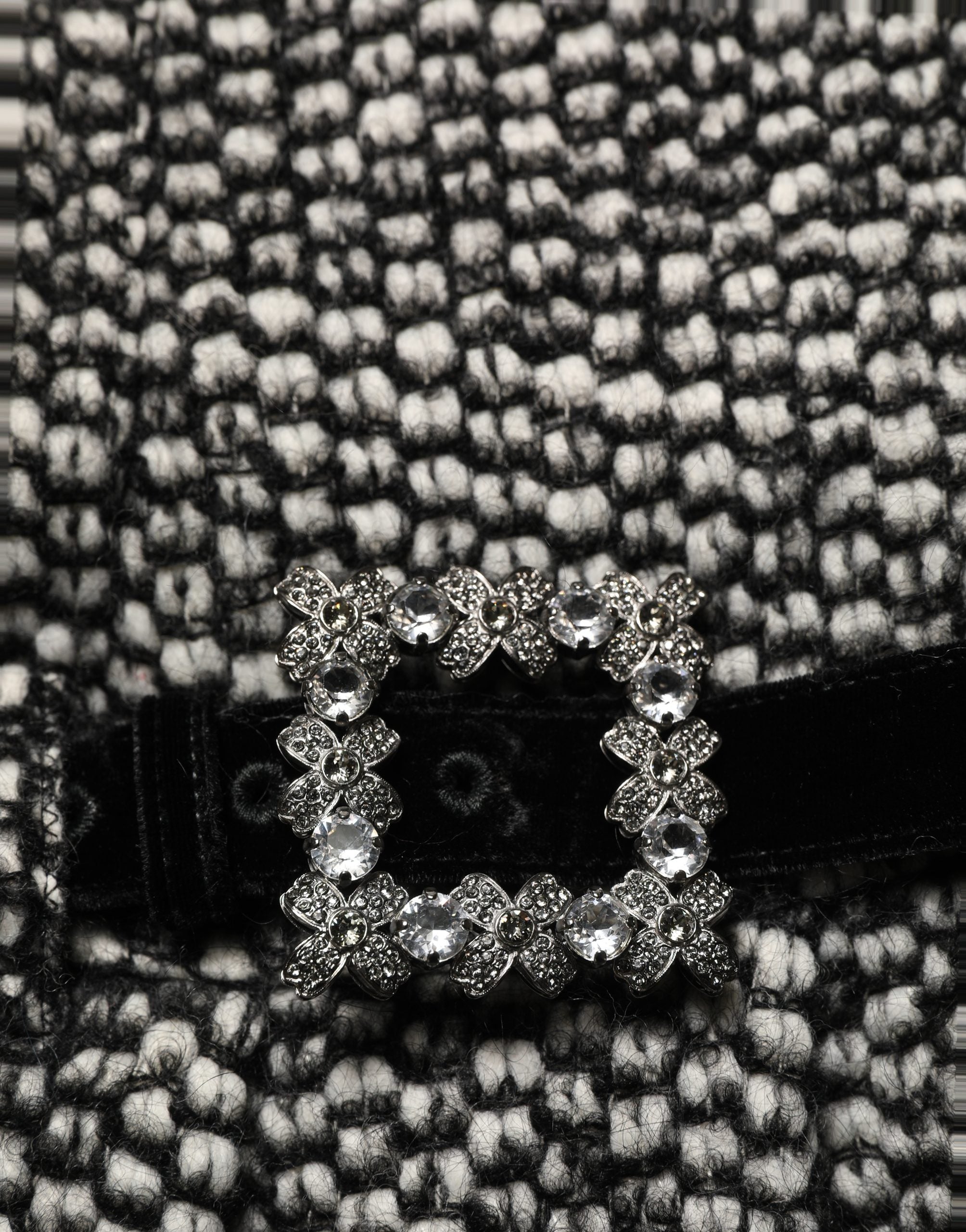 Dolce & Gabbana Tweed High Waist Pleated Skirt — Black