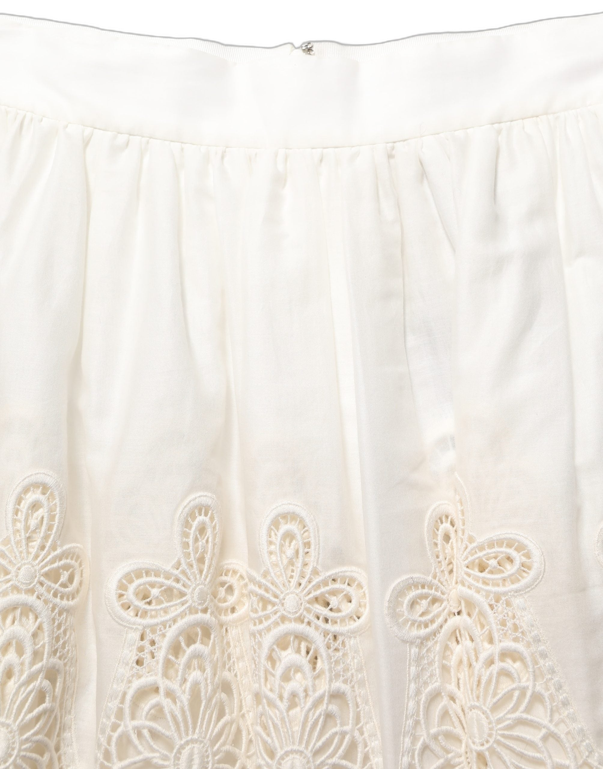 Dolce & Gabbana Floral Embroidered Mini Skirt — White