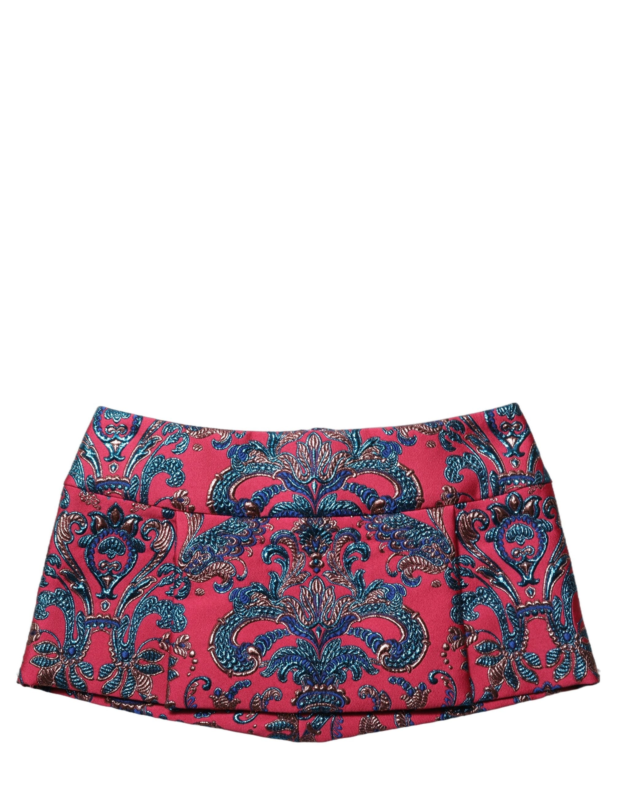 Dolce & Gabbana Jacquard Baroque Skirt — Pink