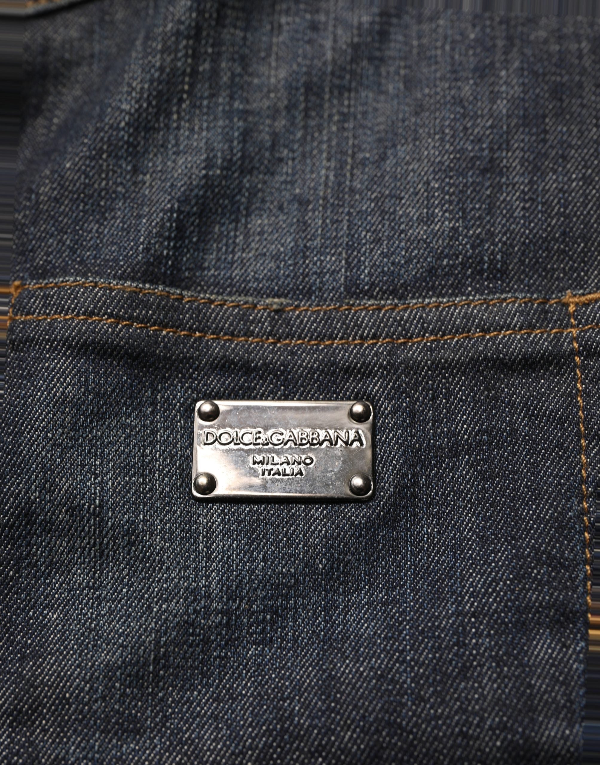 Dolce & Gabbana Low-Waist Denim Skirt — Black