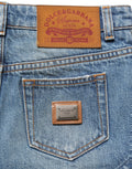 Dolce & Gabbana High-Waist Cotton Denim Shorts — Blue