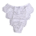 Women's White Floral Lace Low Rise Panty Underwear Viscose Clothing
