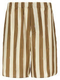 Men's Beige Silk Bermuda Shorts