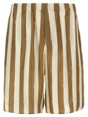Men's Beige Silk Bermuda Shorts