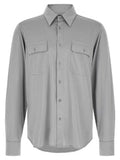 Men's Gray Silk Blouse