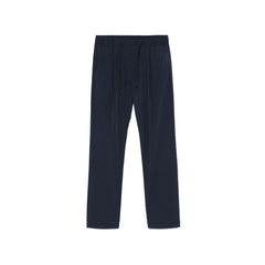 Men's Blue Elastane Casual Pants