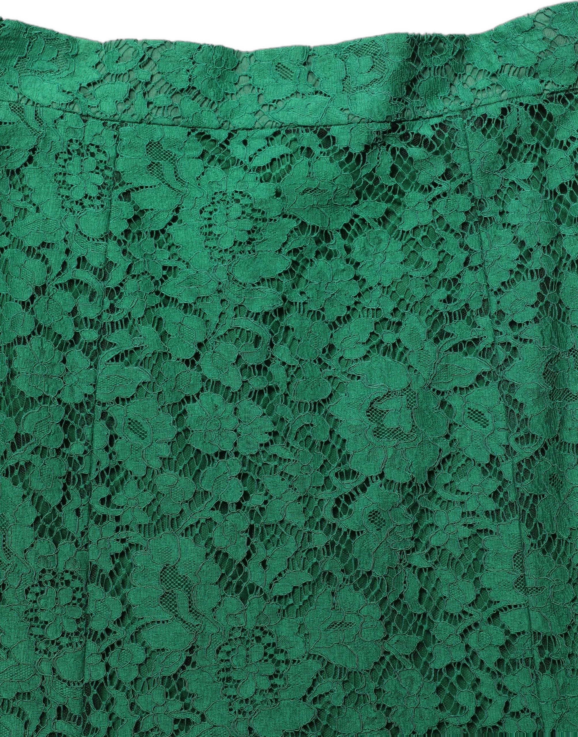 Dolce & Gabbana Lace High-Waist Mermaid Midi Skirt — Green