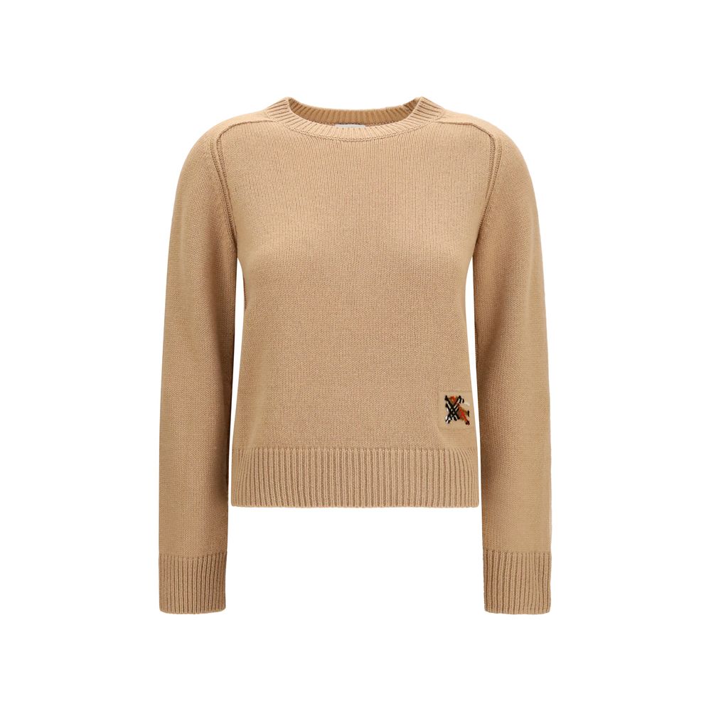 Burberry Wool & Cashmere Crewneck Sweater — Beige