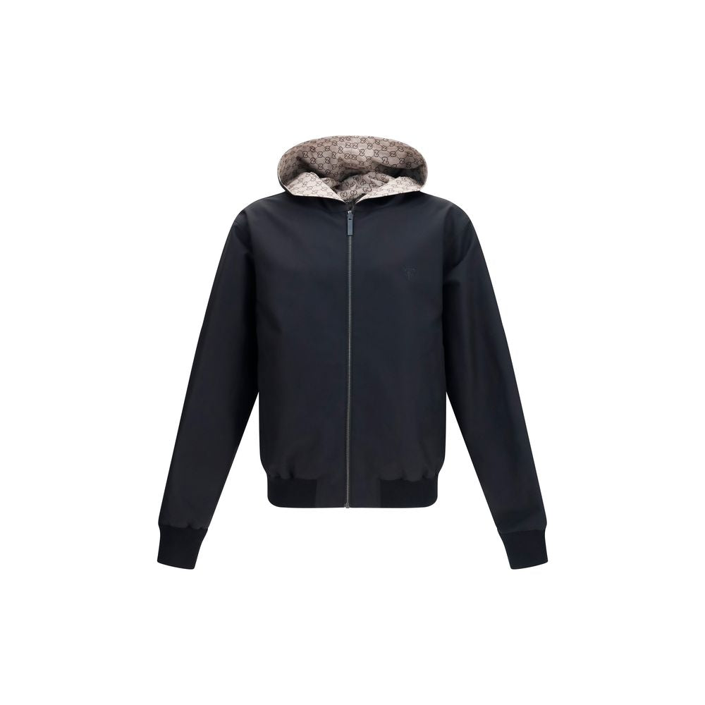 Gucci Reversible GG Nylon Bomber Jacket — Black