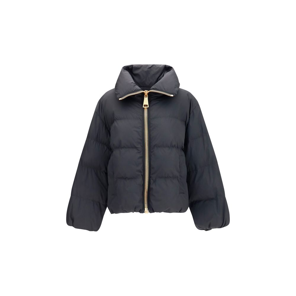 Balmain Quilted Viscose Puffer Down Jacket — Black